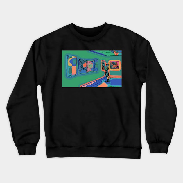 A Day in the Gallery Crewneck Sweatshirt by cannibaljp